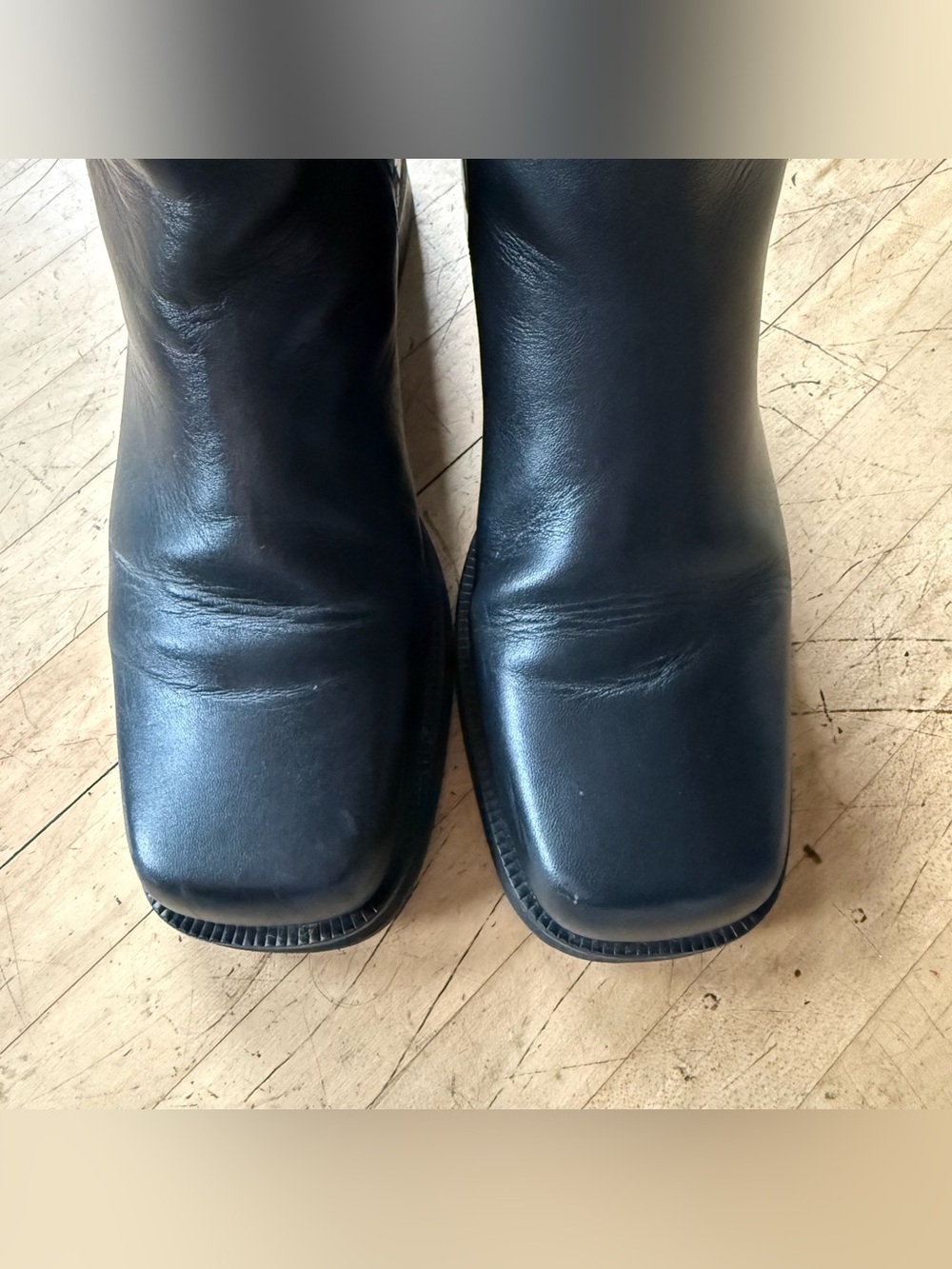 MAGUIRE Black Leather Pull On Chelsea Boots Square Toe Low Heel 38 - Picture 6 of 11